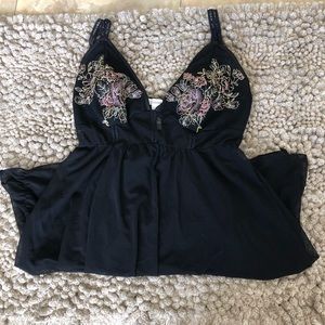 Soma Black Floral Lingerie slip dress